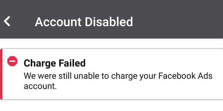 Payment failed