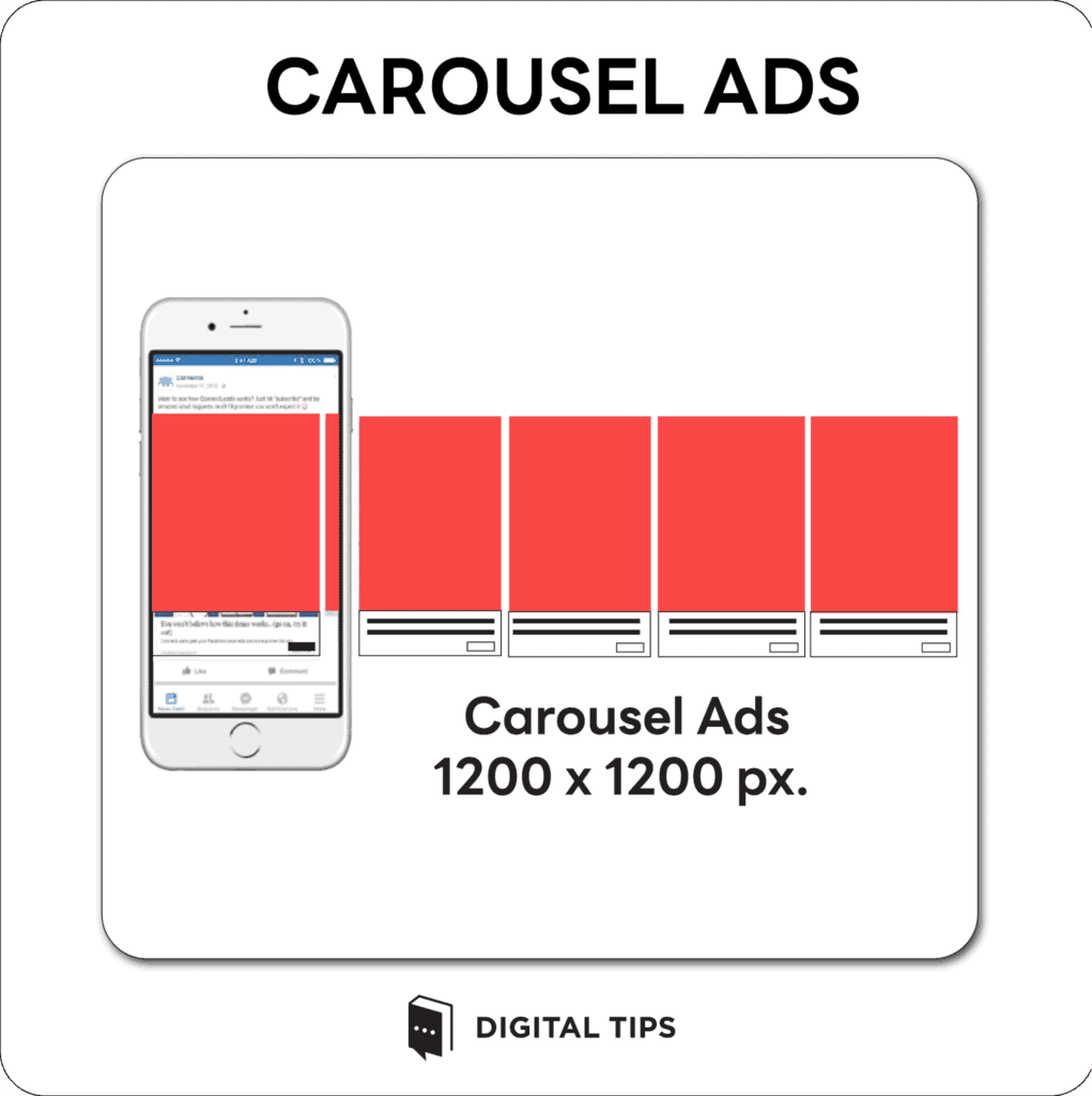 ขนาดรูป Facebook สำหรับโฆษณา (Carousel Ads)