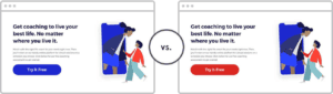 ตัวอย่างการทำ A/B Test ในรูปแบบ CTA ที่แตกต่างกัน