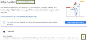 กดลูกศรเพื่อเข้าสู่หน้าถัดไป Google Analytics 4 Setup