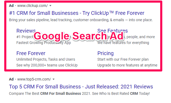 รูปแบบ Google Ads - Google Search Campaign