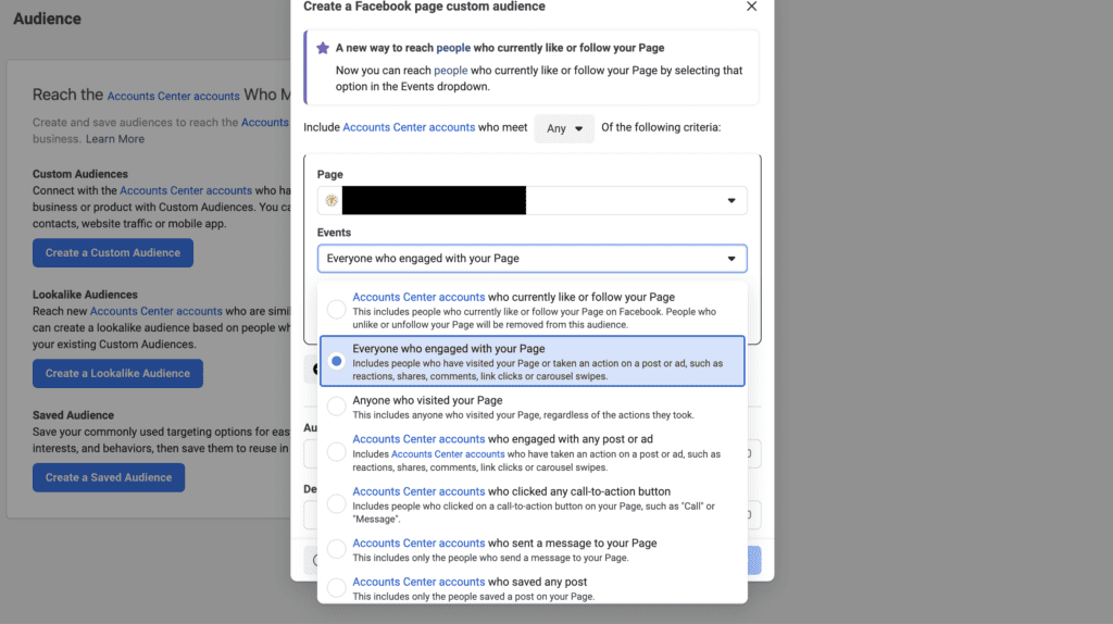 Custom Audience - Facebook Page