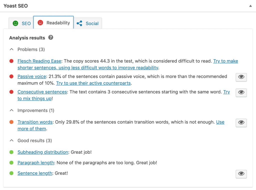 Yoast SEO - Analysis
