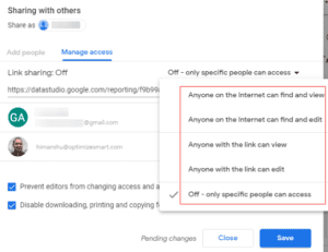Google Studio - Share Report