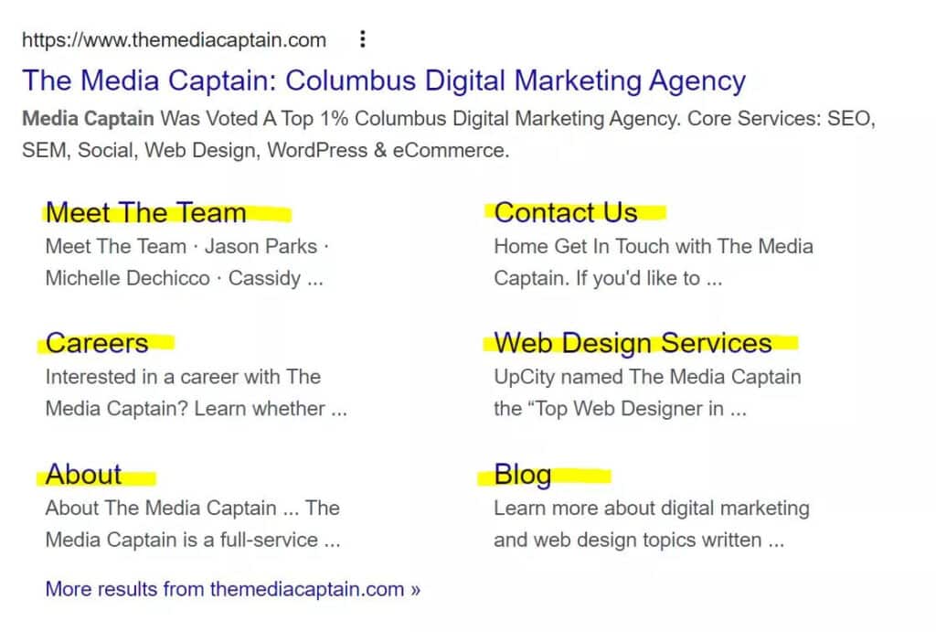 Google Sitelinks - Organic Sitelinks