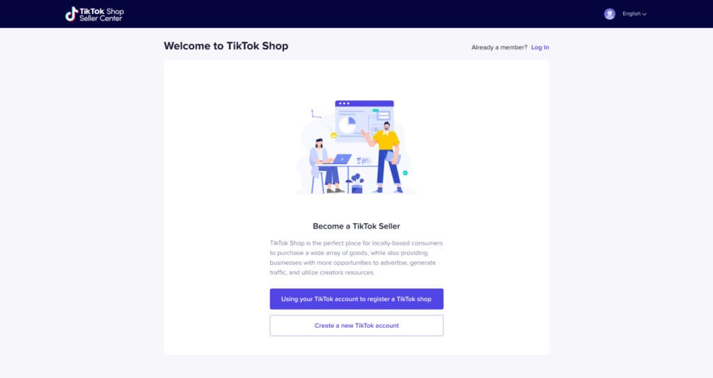 สมัครใช้งาน เปิดร้านใน Tiktok Shop