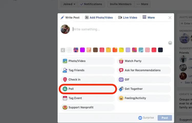 Facebook Group - Poll
