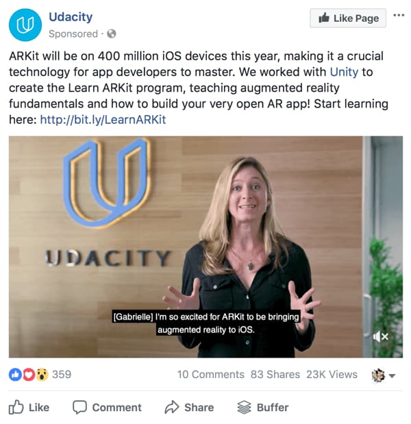 Facebook Video Ads with Subtitle