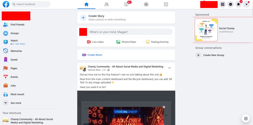 วิธีสร้างกลุ่ม Facebook - เข้าสู่ Facebook Feed