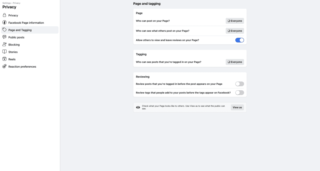 Optimize Facebook - Allow Reviews 