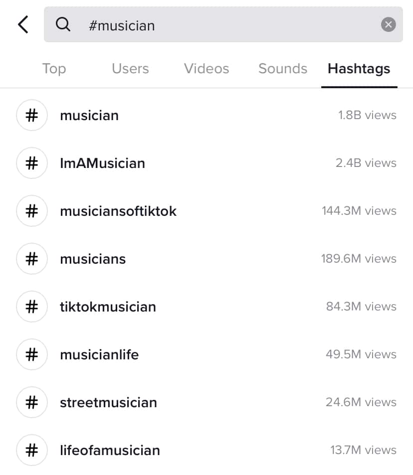 TikTok SEO - Hashtag