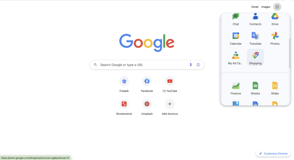 Google Shopping - เข้าใช้งาน