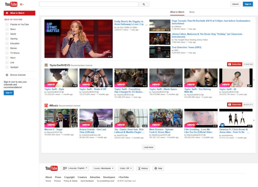 YouTube ปี 2015