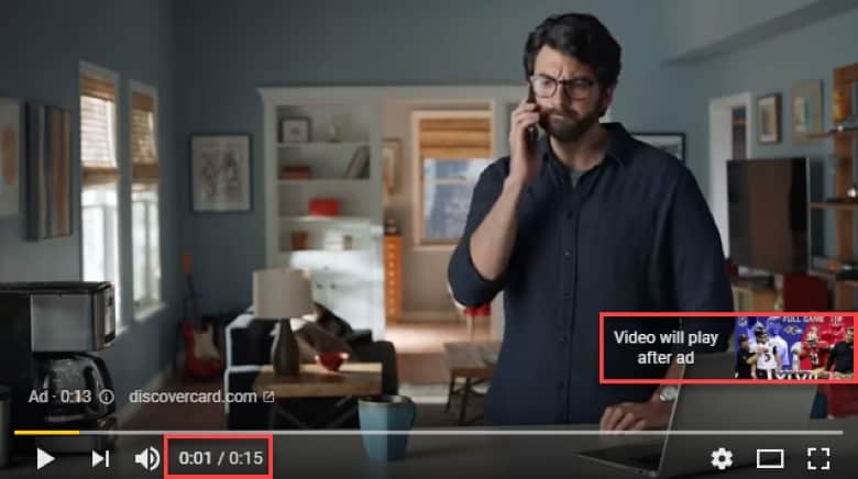Non - skippable in-stream ads