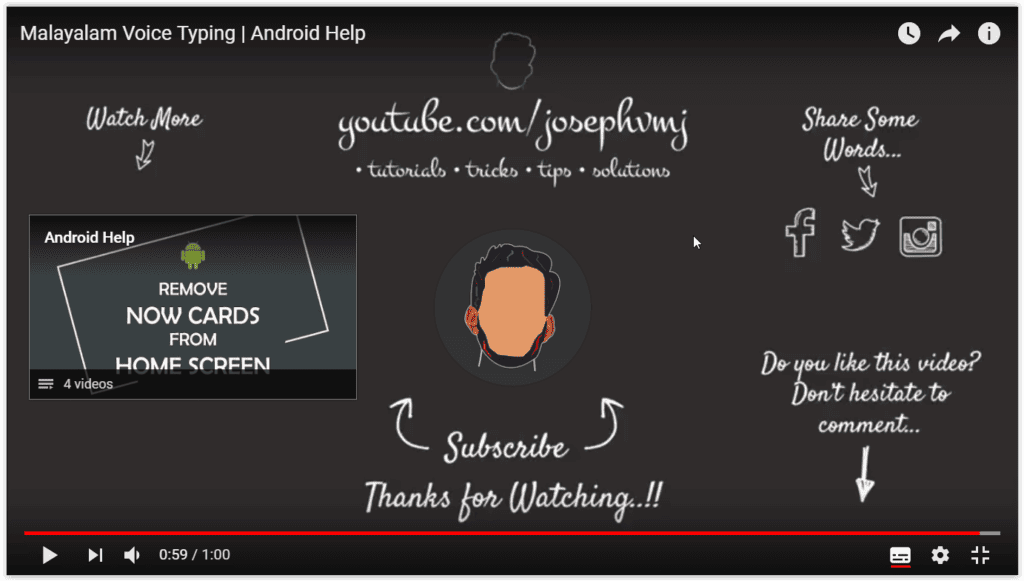 YouTube End Credit