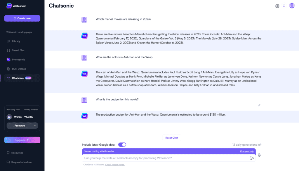 Chatsonic Talk