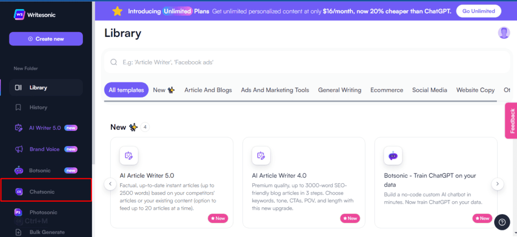 Chatsonic Writing